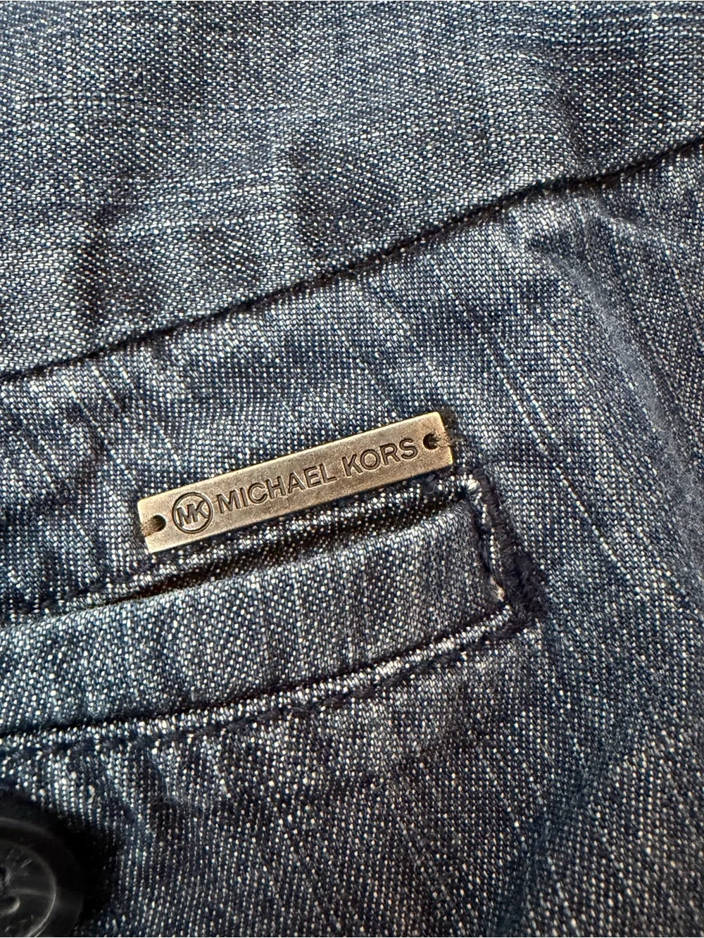 Michael Kors Dark Blue Denim-Look Women’s Shorts